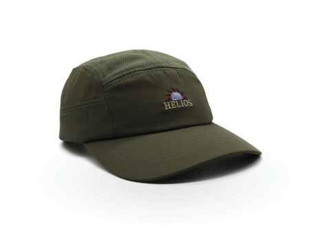 Helios Ultralight 7 Panel Firm Brim Running Cap - Olive Supply