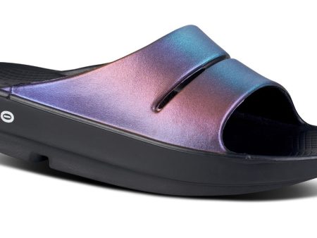 OOFOS Women s OOahh Luxe Slide - Midnight Spectre Hot on Sale