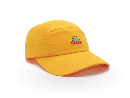 Helios Ultralight 7 Panel Firm Brim Running Cap - Yellow Sale